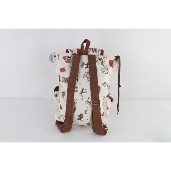 Deadstock Vtg Y2K Streetwear All Over Print Cat Kitten Top Loader Backpack Bag